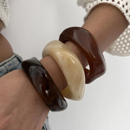 Bracelets en résine asymétrique pour femmes