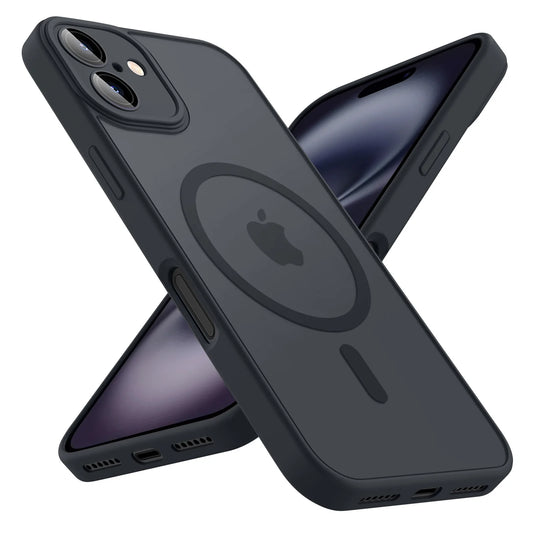 Étui de luxe magnétique translucide, armure antichoc, pour iPhone 11 12 13 14 15 16, housse de Charge sans fil Magsafe